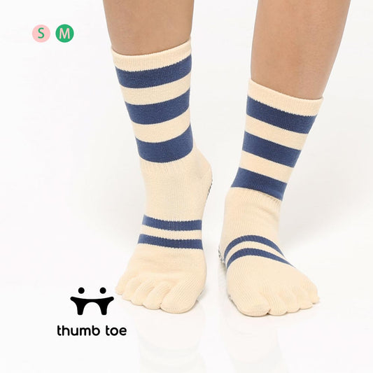 【韓國 Thumb Toe】皮拉提斯止滑五趾運動襪-Cream Socks