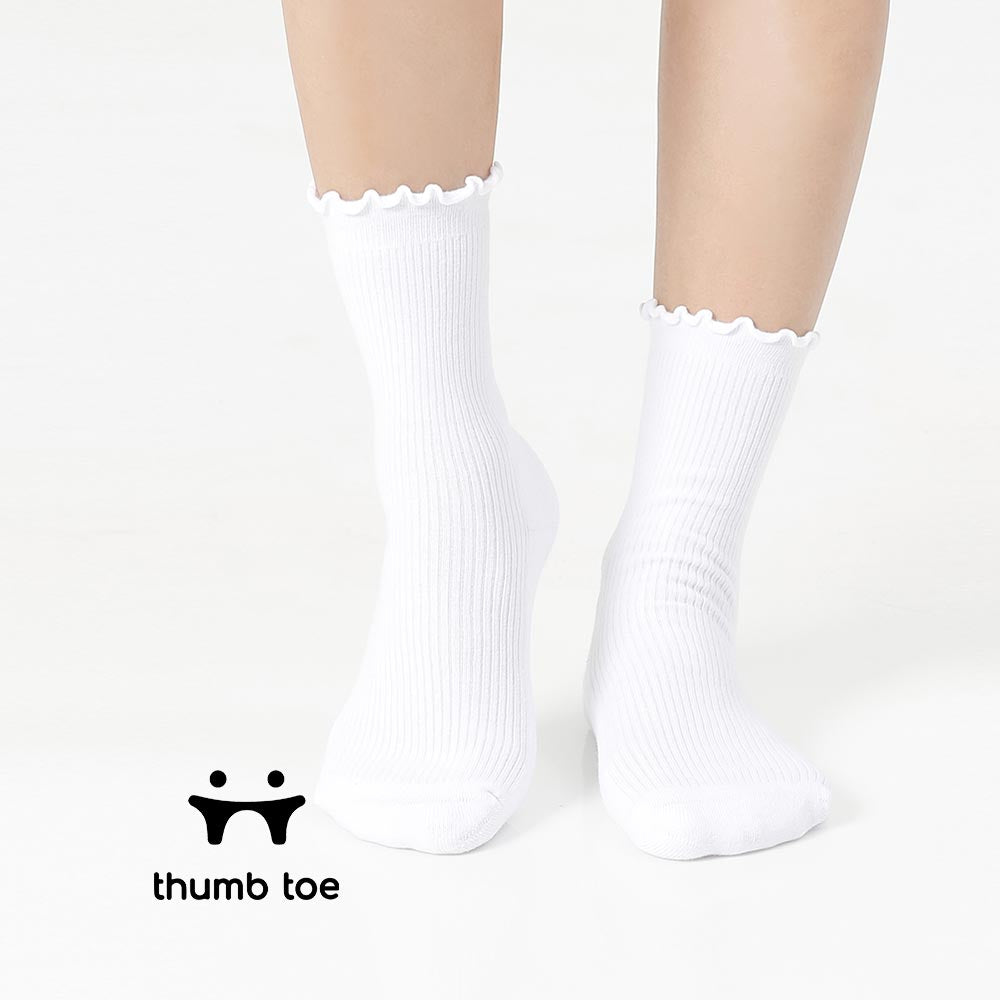 【韓國 Thumb Toe】皮拉提斯止滑運動襪-Frill Socks