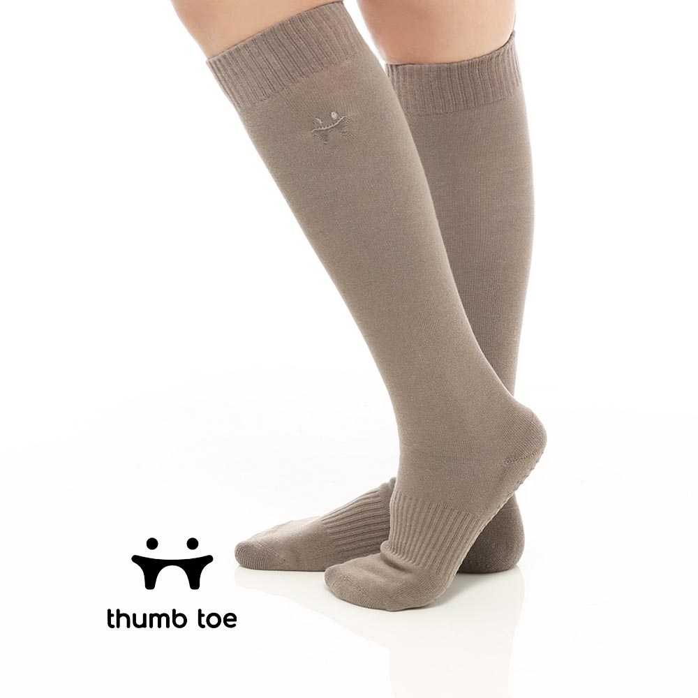 【韓國 Thumb Toe】皮拉提斯止滑高筒運動長襪-Knee Socks Oak