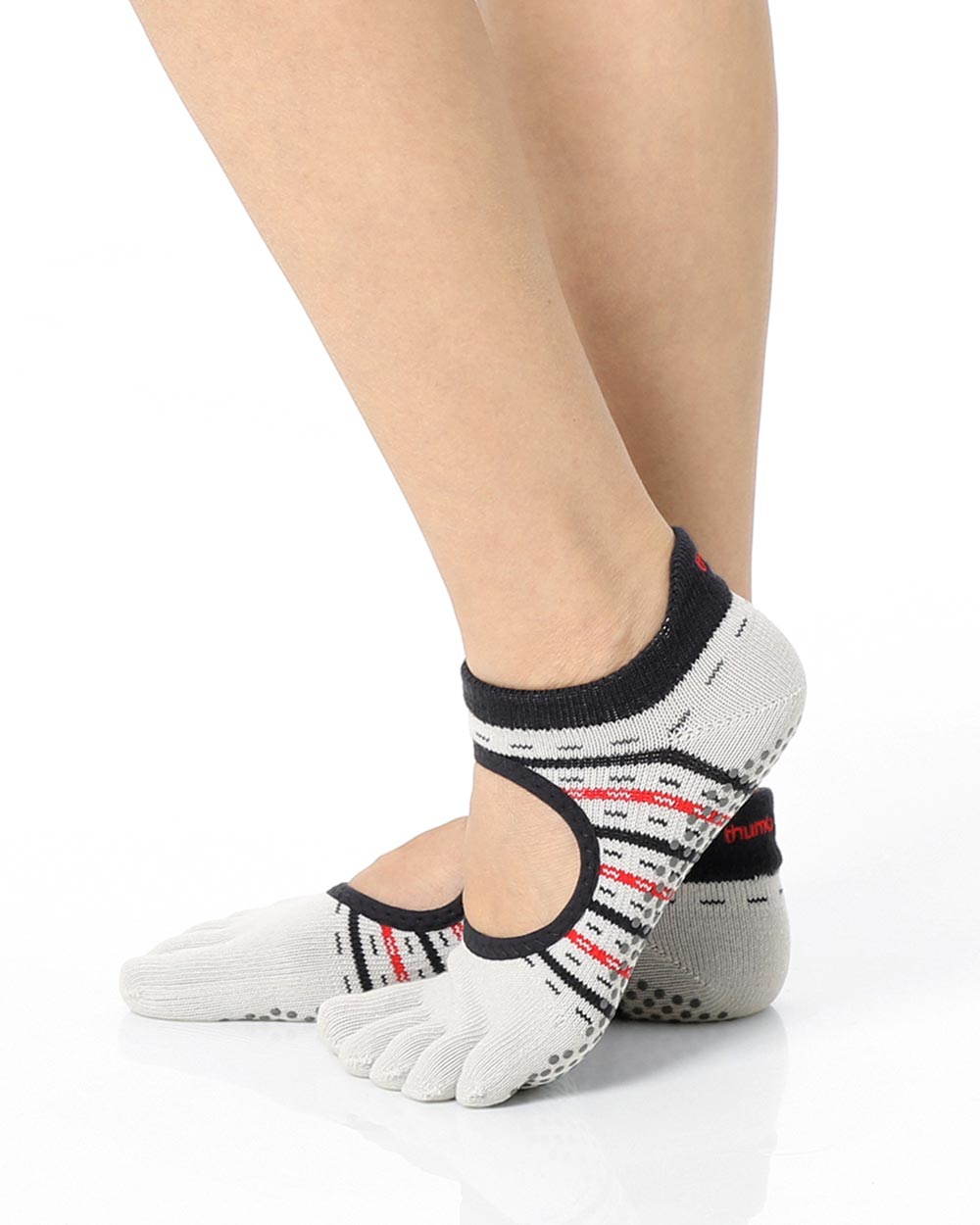 【韓國 Thumb Toe】皮拉提斯止滑五趾運動襪-Knit
