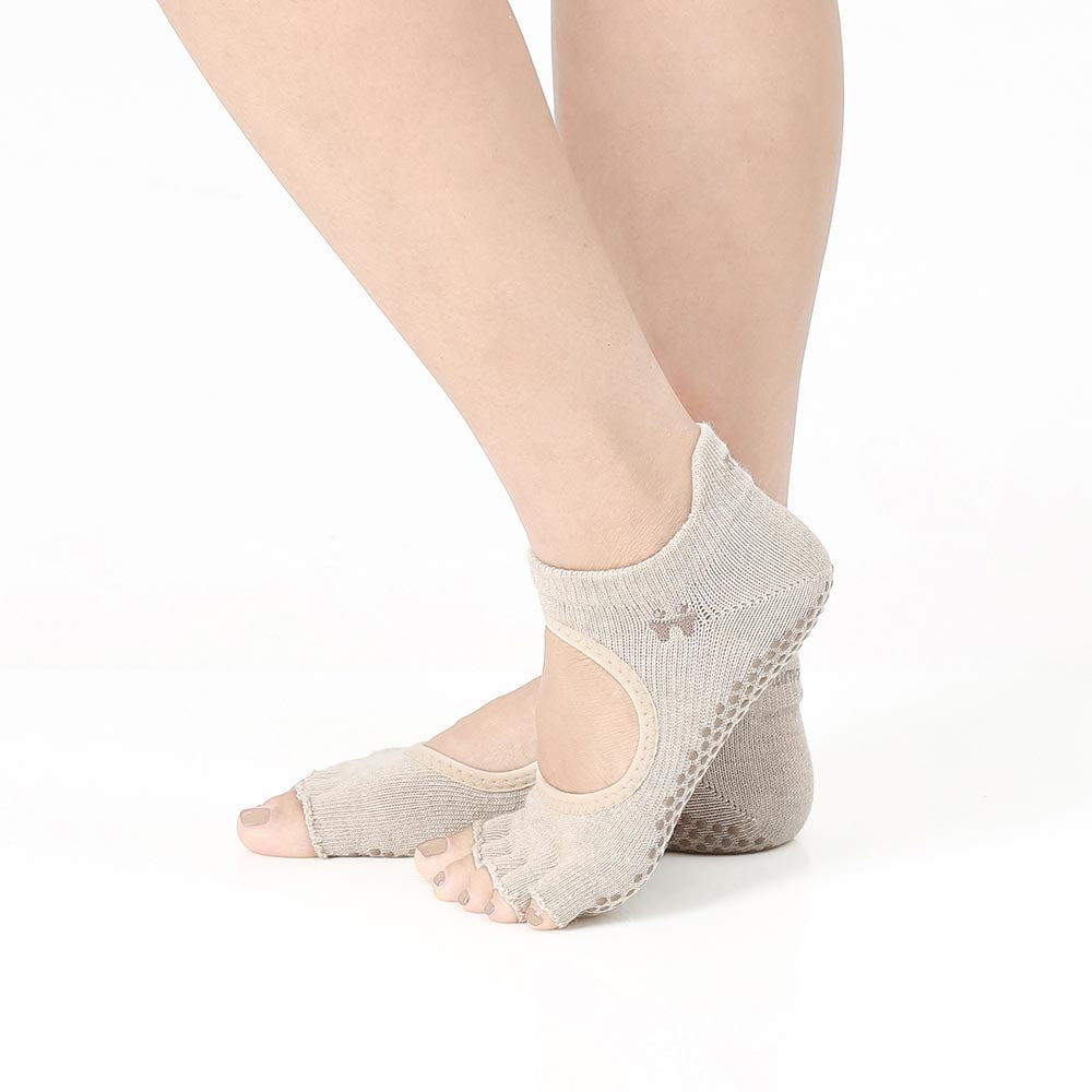 【韓國 Thumb Toe】皮拉提斯止滑露趾運動襪-Oat Open Toe