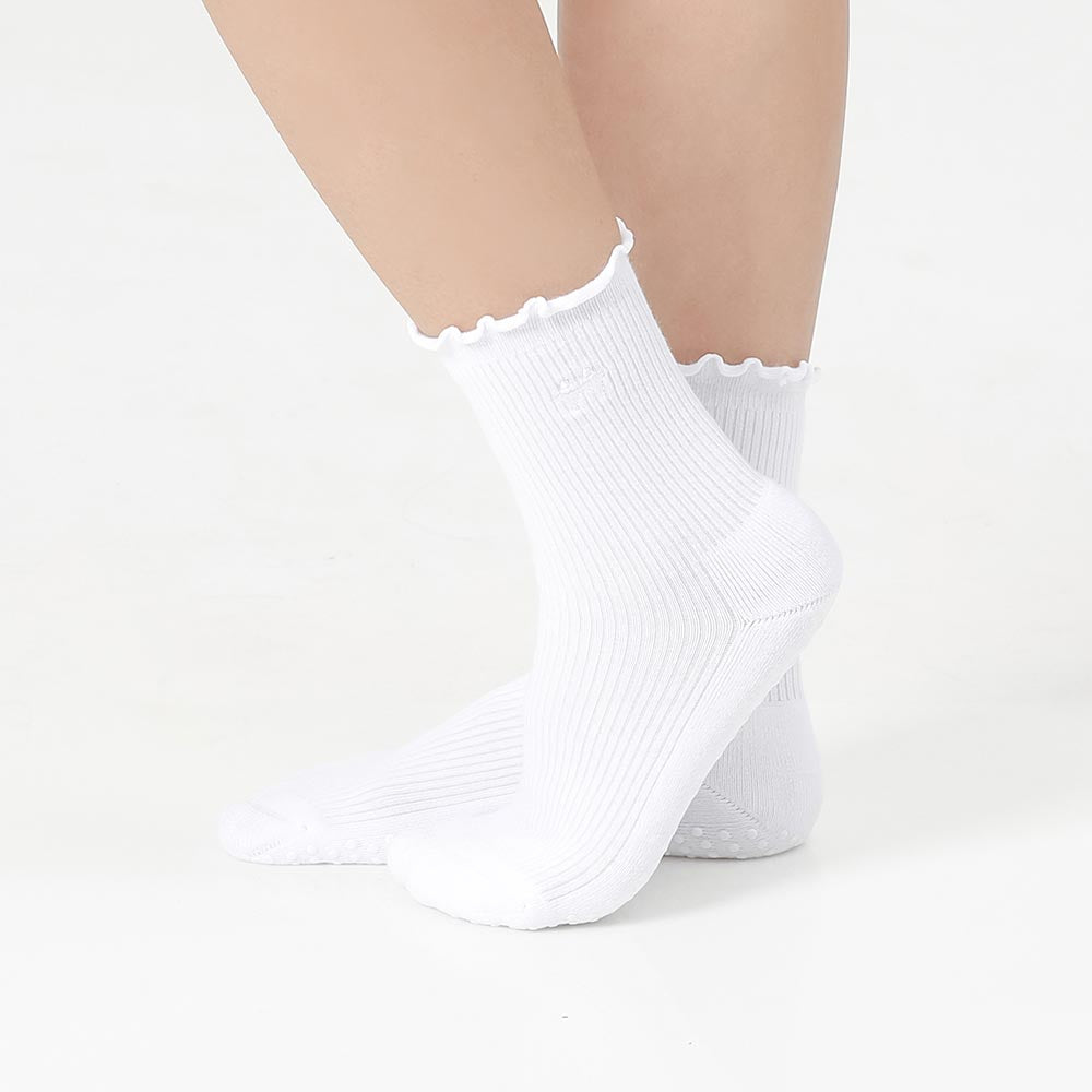 【韓國 Thumb Toe】皮拉提斯止滑運動襪-Frill Socks with Grip