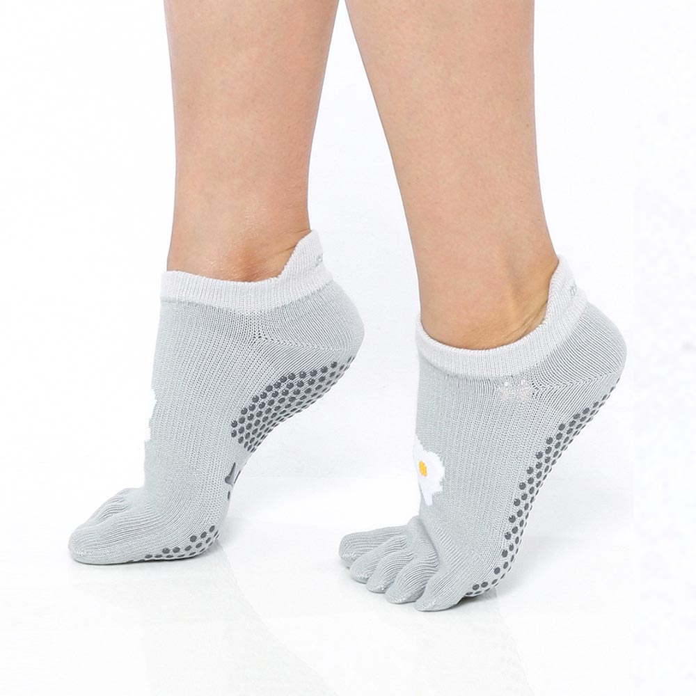 【韓國 Thumb Toe】皮拉提斯止滑五趾運動襪-Egg