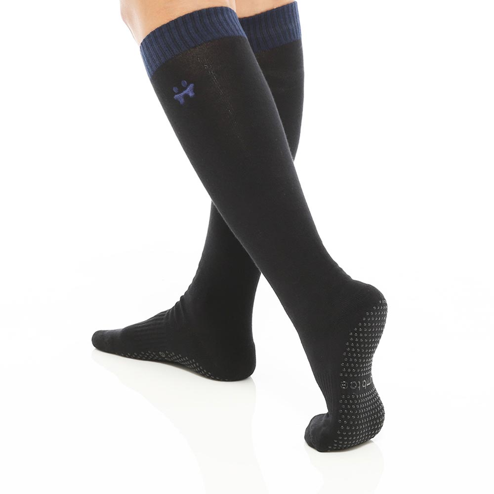 【韓國 Thumb Toe】皮拉提斯止滑高筒運動長襪-Knee Socks Black