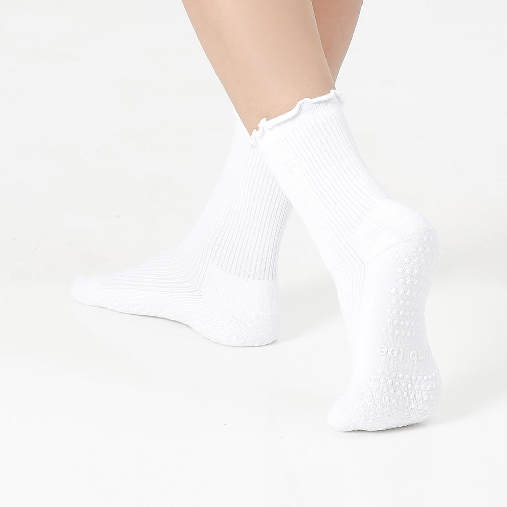 【韓國 Thumb Toe】皮拉提斯止滑運動襪-Frill Socks with Grip