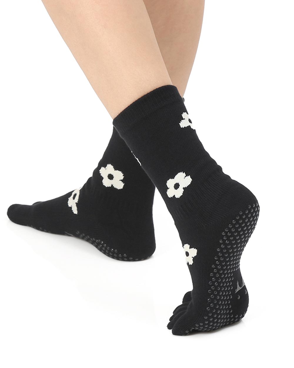 【韓國 Thumb Toe】皮拉提斯止滑五趾中筒運動襪-Daisy Socks