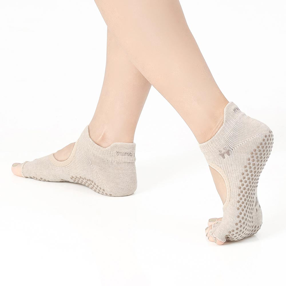 【韓國 Thumb Toe】皮拉提斯止滑露趾運動襪-Oat Open Toe