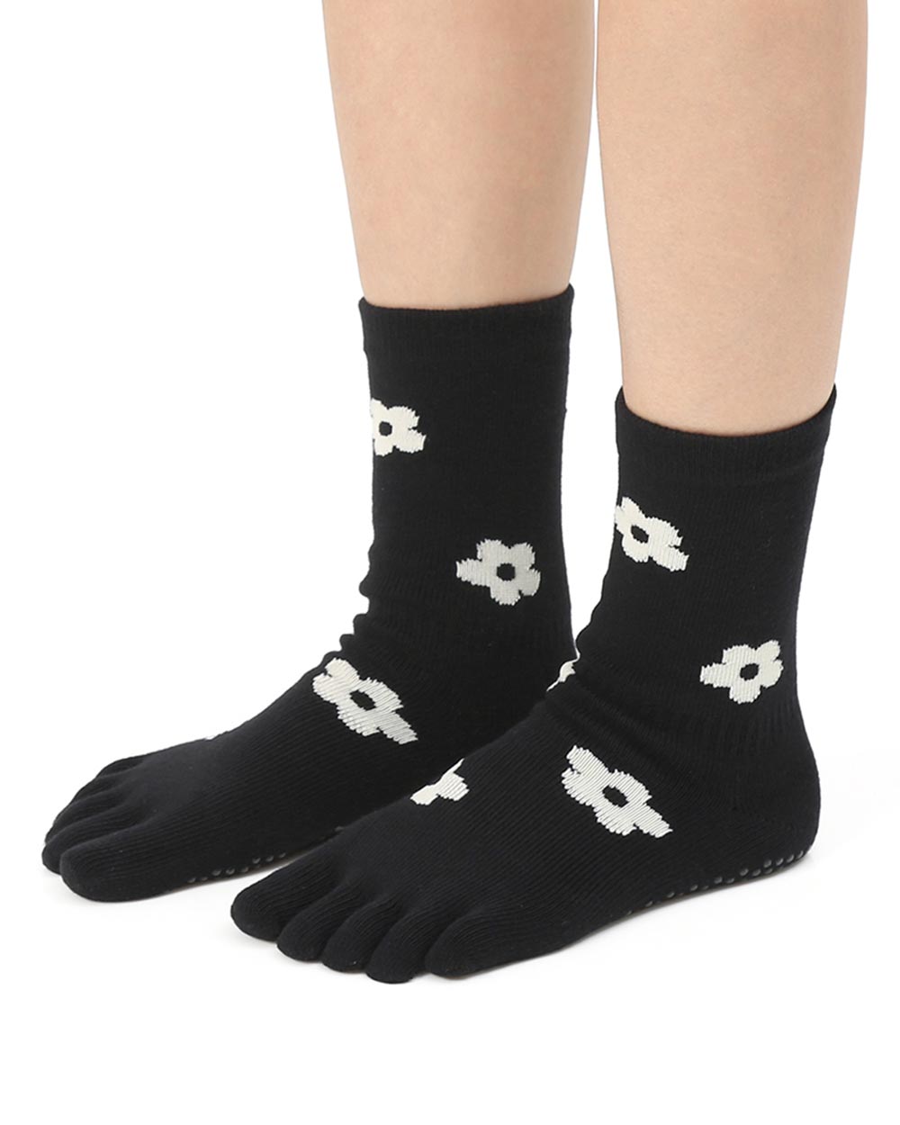 【韓國 Thumb Toe】皮拉提斯止滑五趾中筒運動襪-Daisy Socks