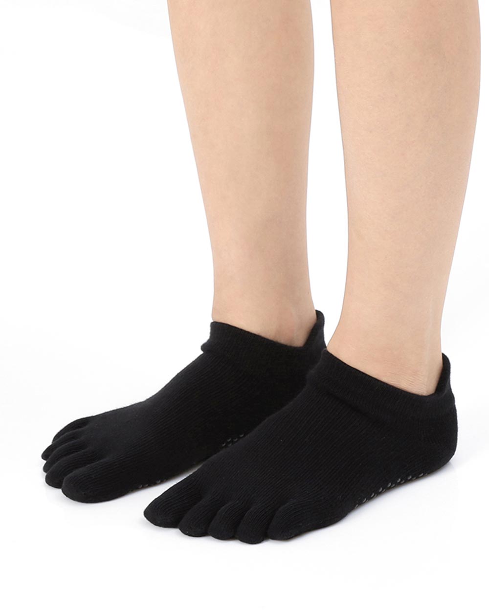 【韓國 Thumb Toe】皮拉提斯止滑五趾運動襪-Plain black