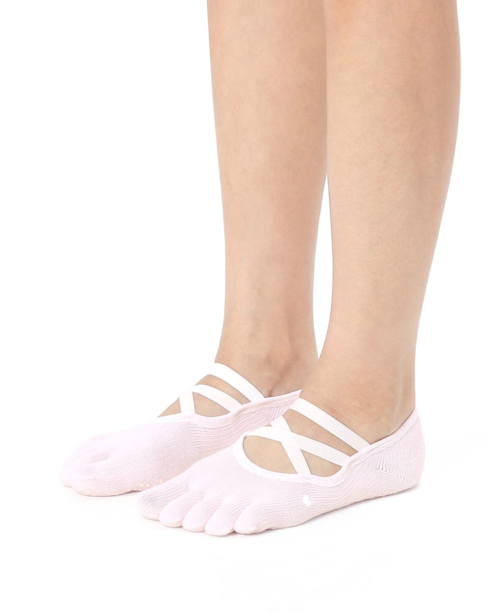 【韓國 Thumb Toe】皮拉提斯織帶款止滑五趾運動襪-Ballerina