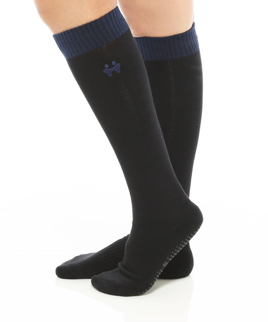 【韓國 Thumb Toe】皮拉提斯止滑高筒運動長襪-Knee Socks Black