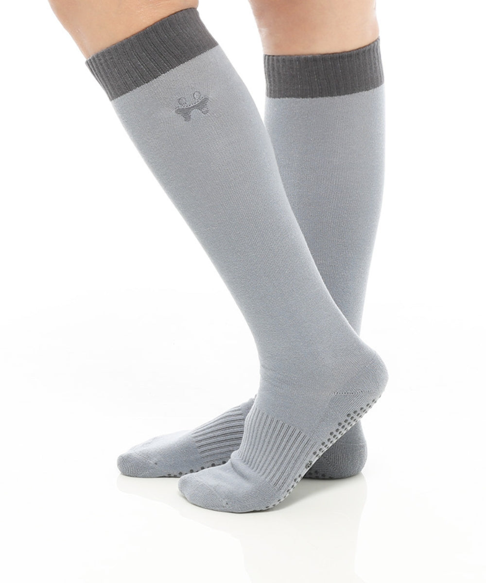 【韓國 Thumb Toe】皮拉提斯止滑高筒運動長襪-Knee Socks Ash