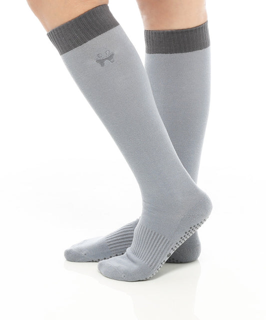 【韓國 Thumb Toe】皮拉提斯止滑高筒運動長襪-Knee Socks Ash