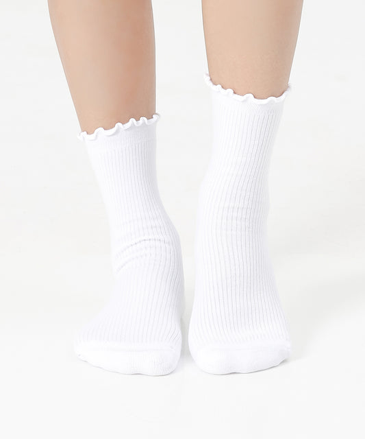 【韓國 Thumb Toe】皮拉提斯止滑運動襪-Frill Socks with Grip