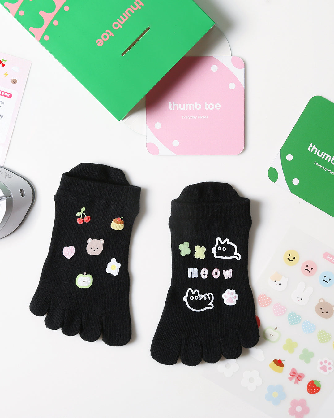 【韓國 Thumb Toe】DIY客製皮拉提斯止滑五趾運動襪-DIY套組