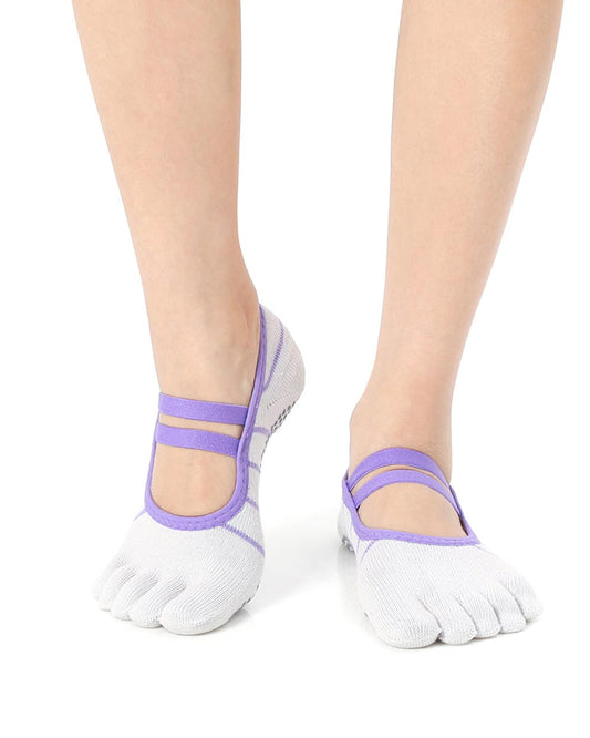 【韓國 Thumb Toe】皮拉提斯止滑五趾運動襪-Lavender