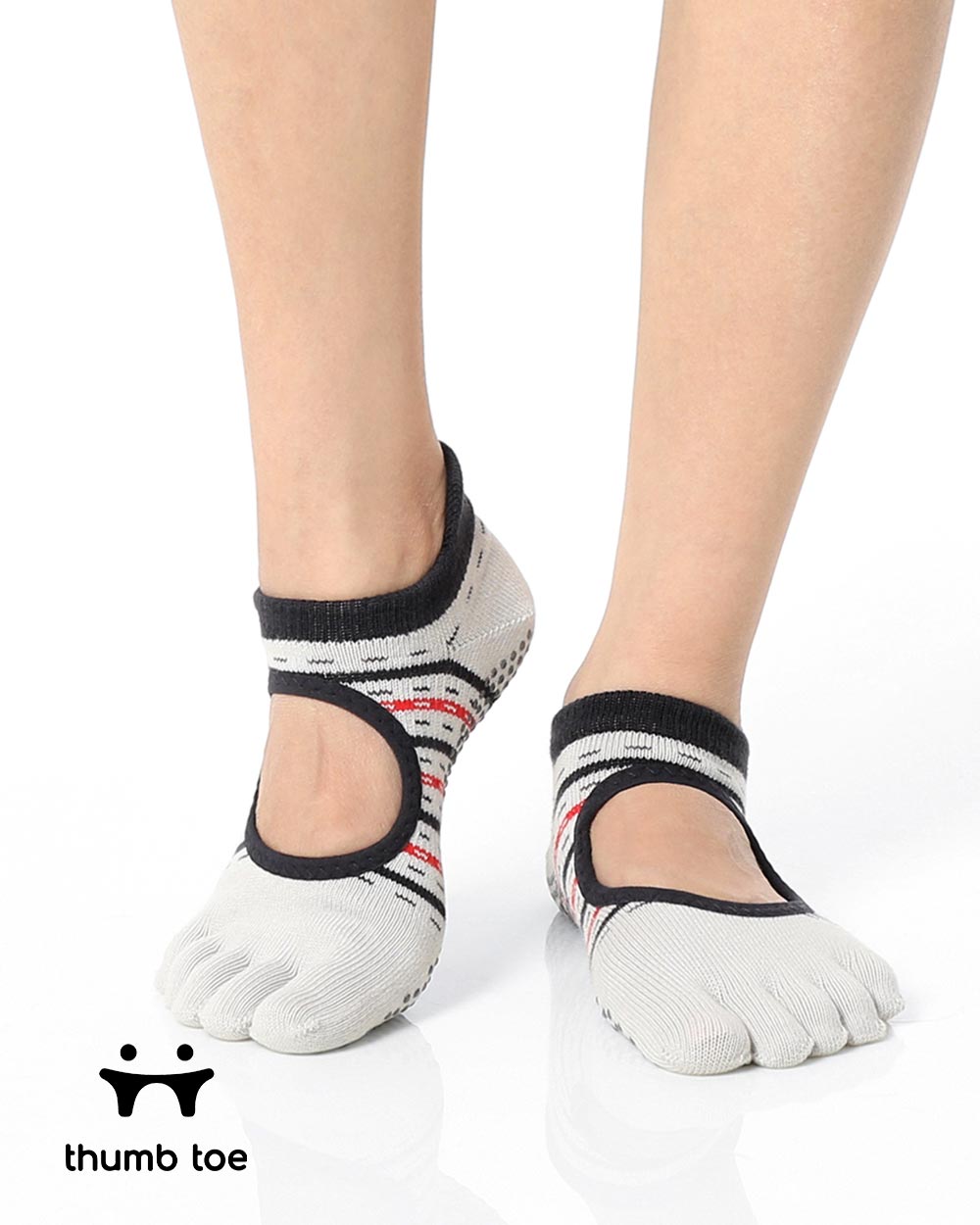【韓國 Thumb Toe】皮拉提斯止滑五趾運動襪-Knit