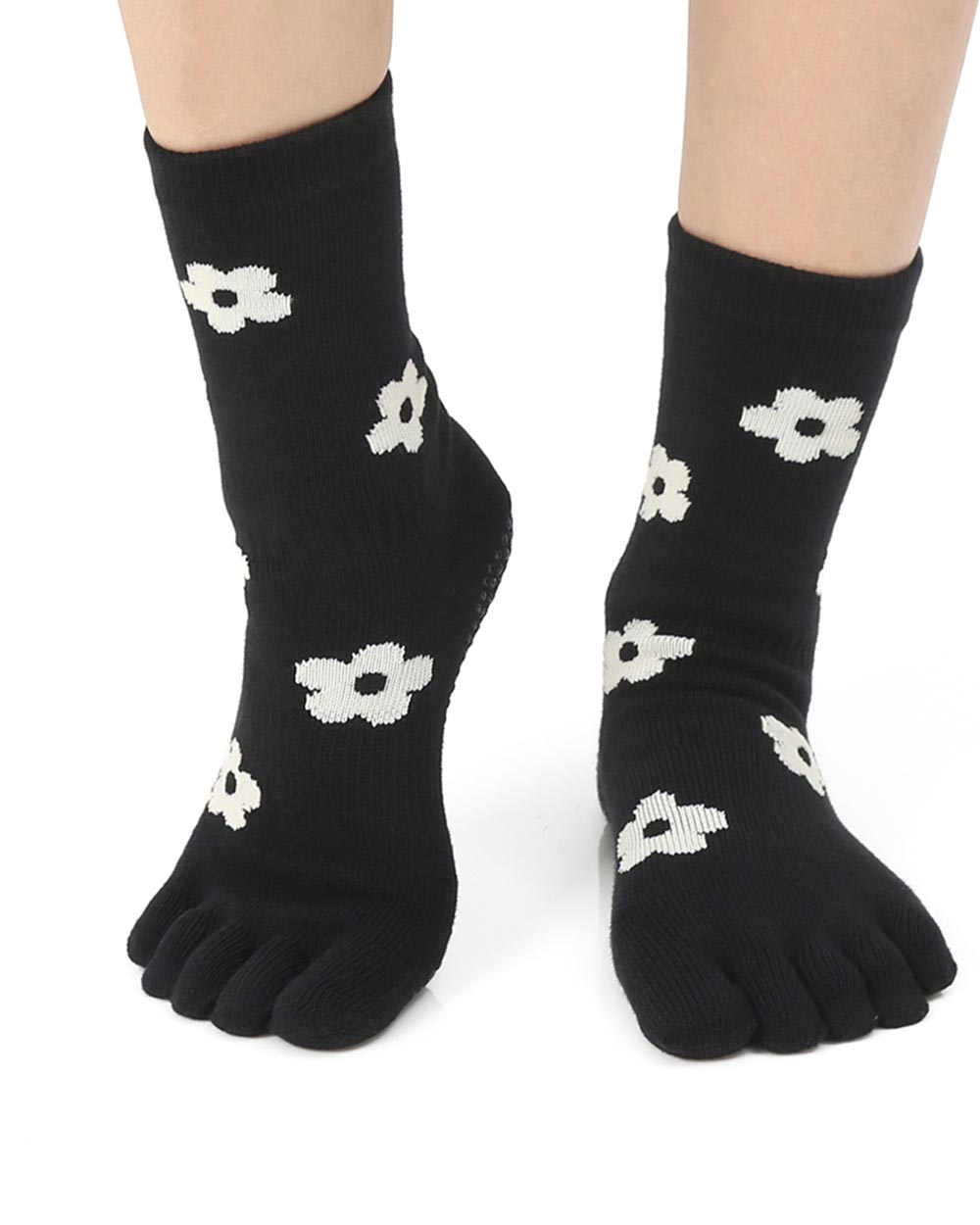 【韓國 Thumb Toe】皮拉提斯止滑五趾中筒運動襪-Daisy Socks