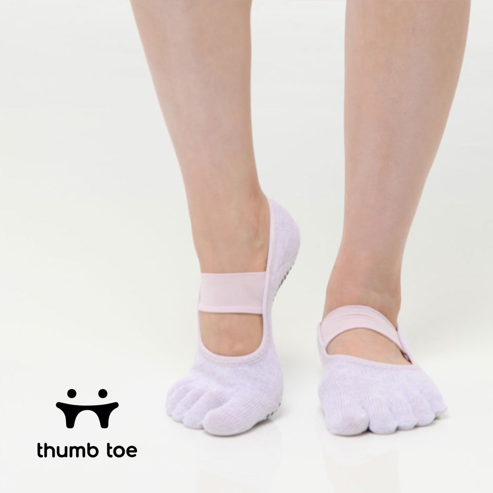 【韓國 Thumb Toe】皮拉提斯止滑五趾運動襪-Purple